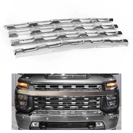 Chrome Grille Grill Insert Overlay For Chevy Silverado 2500 3500 HD 2020-2023