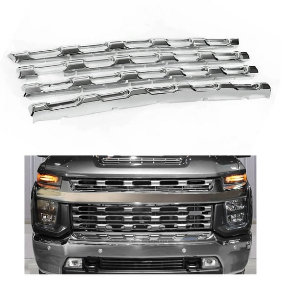Chrome Grille Grill Insert Overlay For Chevy Silverado 2500 3500 HD 2020-2023