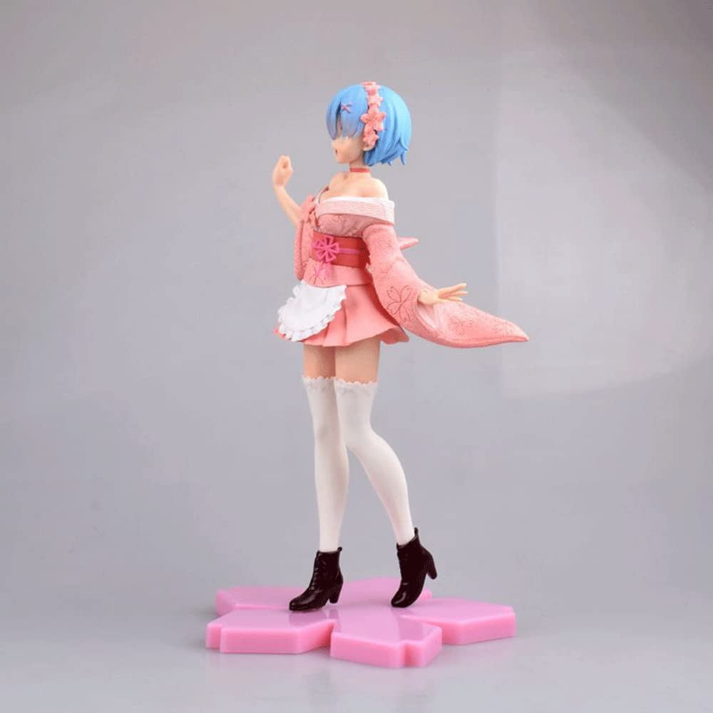 New Re:Zero Rem Sakura Image Ver. Character Anime Statue Figure Desktop Ornament Popular Decorations Fan Souvenirs Creative Gift Collection 23cm/9inch