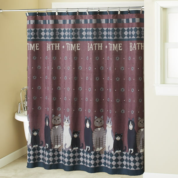 Country Cats Bathroom Shower Curtain 12, Grommet Style Shower Curtains