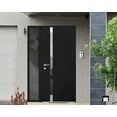 thumbnail image 4 of Front Exterior Prehung Steel Door / Cynex 6777 Black / Side Exterior Window / Stainless Inserts Single Modern Painted-W36+12" x H80"-Right-hand Outswing, 4 of 7