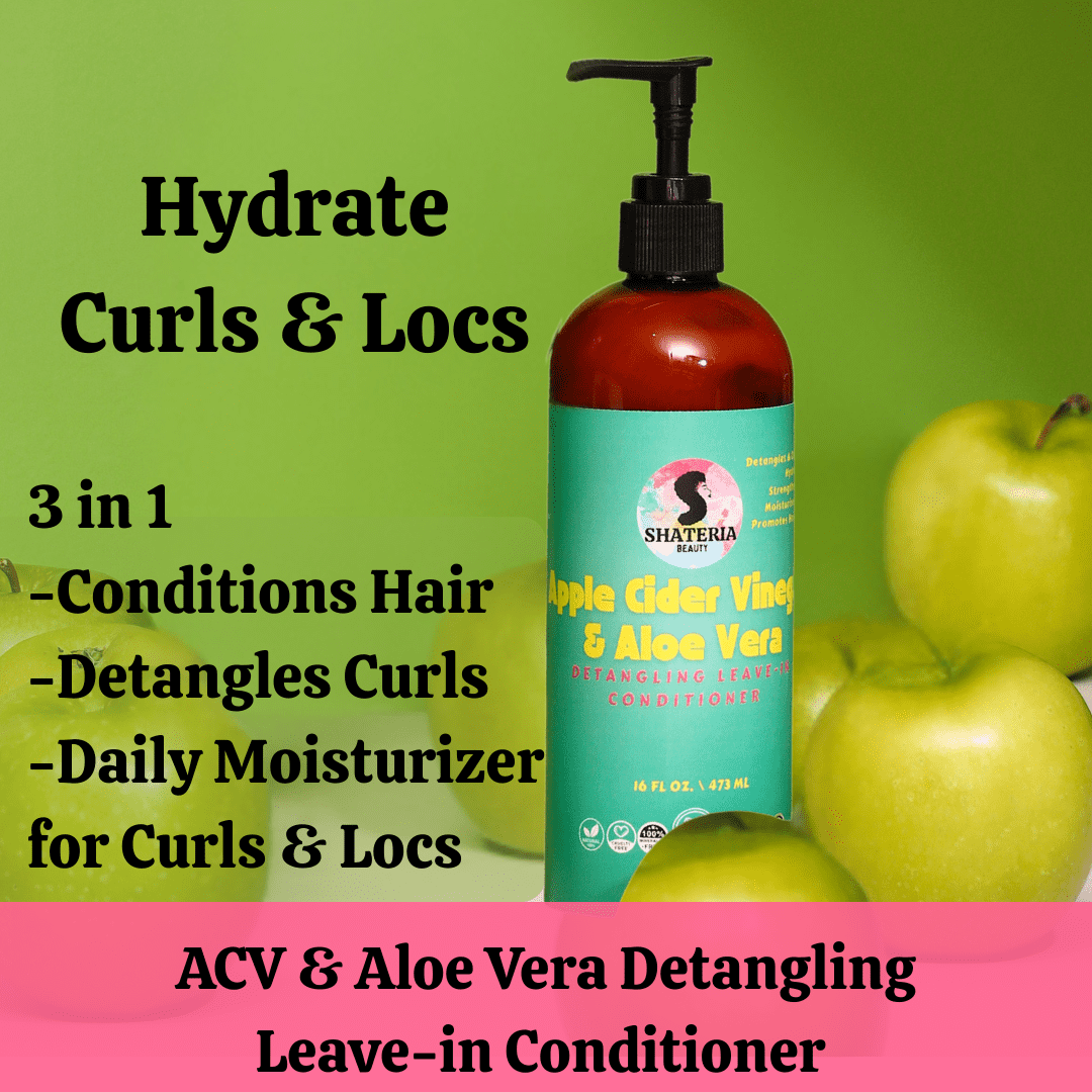 Shateria Beauty Wash Day Deluxe Box, ACV Clarifying Shampoo, Leave-In Conditioner, Curl Styling Gel, Premium Vegan Growth Hair Oil