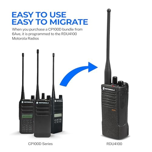 4 x Motorola CP100D Analog UHF Portable Non-Display Two Way Radio, 16 Channel, 4 Watt (403-480MHz) - 4 Pack Bundle