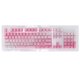 thumbnail image 1 of 104 Uds. Tapas de teclas proceso de teñido blanco rosa apariencia mate teclas PBT para teclado mecánico de 61/87/104 teclas, 1 of 5