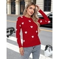 thumbnail image 3 of Heart Sweater for Women Valentine's Day Cute Heart Printed Lightweight Sweaters Casual Creneck Pullover Shermie, 3 of 9
