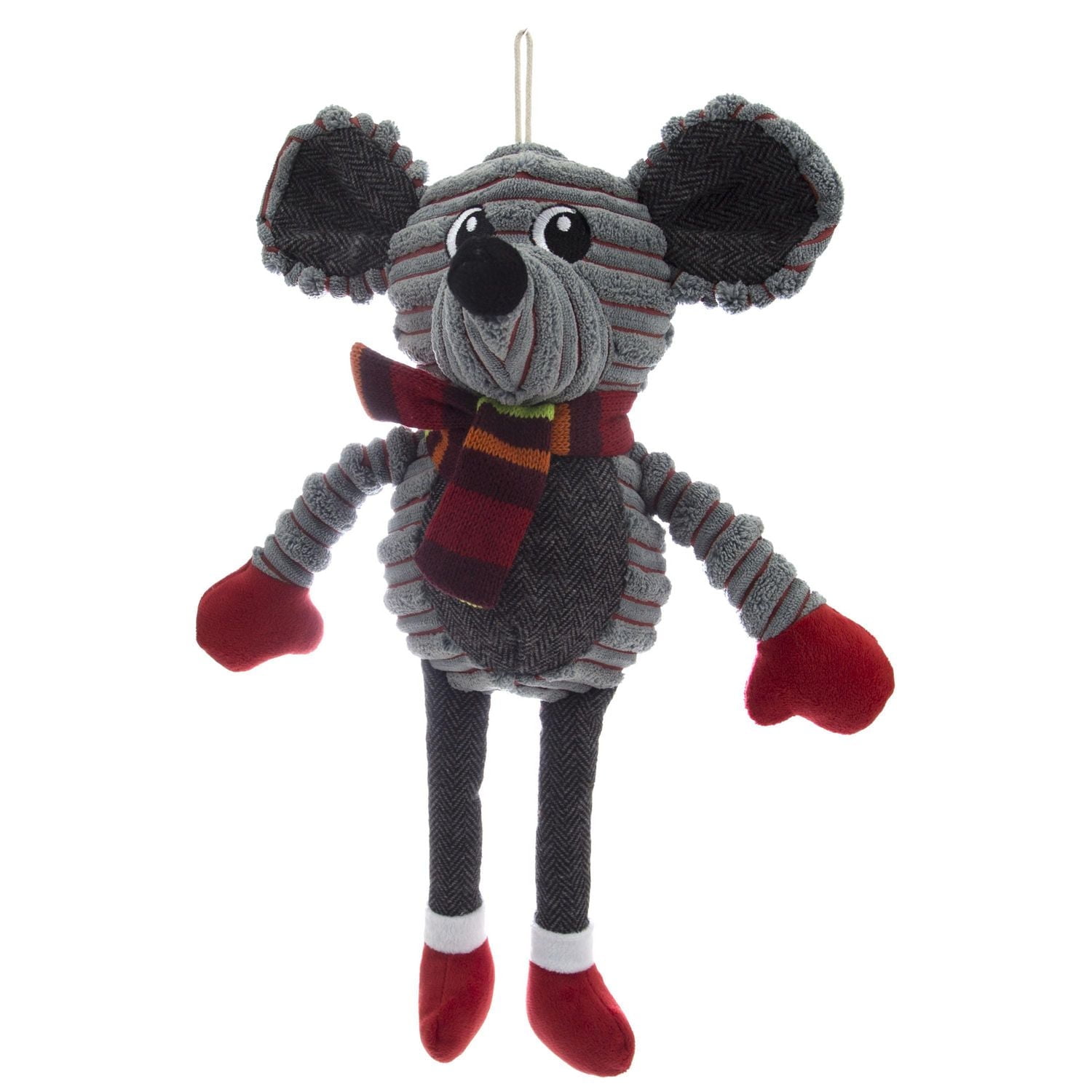 Holiday Time Squeaky Stuffed Dog Toy - Mouse