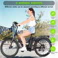 thumbnail image 5 of Elifine 26" Electric Bike, 500W Adult Electric City Bike with 48V 7.8Ah 374.4Wh Battery, Low-Step Thru Hybrid Cruiser Electric Bicycle, Shimano 7 Speed Commuter Ebike for Adults Women,5 Modes, UL2849, 5 of 9