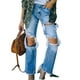 thumbnail image 2 of Guardurnaity Pantalones vaqueros rasgados para mujer, pantalones vaqueros Vintage, ropa de calle Prendas para la parte inferior del cuerpo L Guardurnaity AP011126-03, 2 of 5