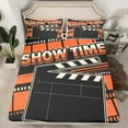 thumbnail image 2 of Manfei Vintage Film Twin Sheet Sets for Kids, Cinema Tricket Twin Fitted Sheet, Movie Theater Theme Flat Sheet, Luxury Bedroom Decor, 3 Pieces, 2 of 7
