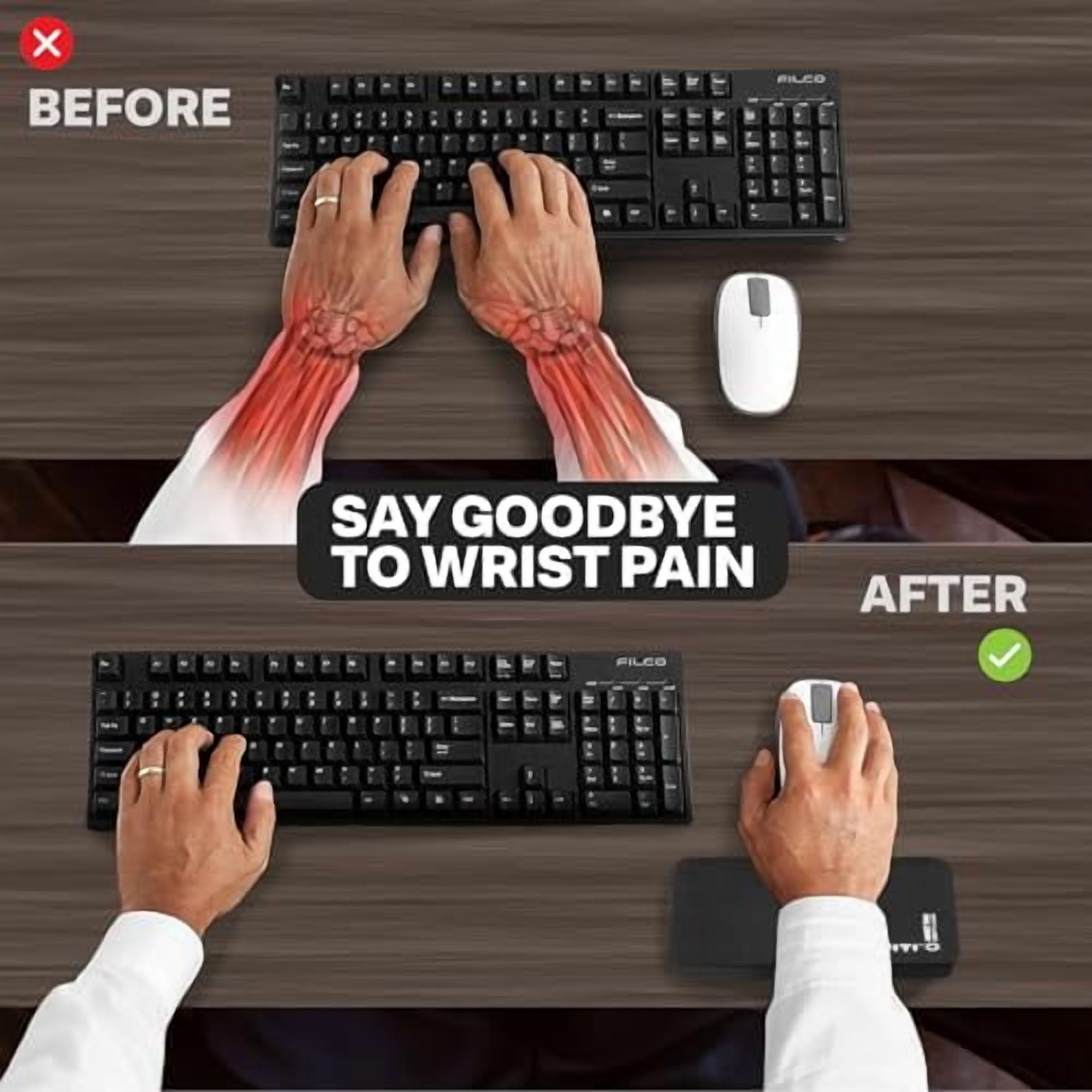 GRIFITI Fat Wrist Pad 8" x 4" x 0.75" inches Mouse Rest Ergonomic Hand Palm Pads Support for Keypads, Numberpads, Trackpads, Trackball Mousepads Computer Mousepad Gaming Rests Acce