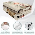 thumbnail image 4 of Quilts Full Size Bedding Set, Christmas Elk Lightweight Quilted Comforter, Xmas Ball Botanical Black Checked Taupe Gingham Reversible Bedspread Coverlet with Pillow Covers for All Season, 78" x 90", 4 of 9