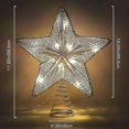 thumbnail image 3 of Sombrero de copa para árbol de Navidad Luces LED navideñas Decoración para árbol de Navidad, Decoración de estrella en la copa del árbol de Navidad, Decoración navideña de estrella de cinco puntas, 3 of 5