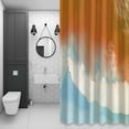 thumbnail image 4 of Orange Ocean Bathroom Shower Curtain, Beach Pattern Waterproof Washable Soft Bath Curtain for Bathtub Decor with 12 Hooks&Grommet, 54x78 Inch, 4 of 9