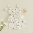 thumbnail image 6 of KPOPLK Newborn Baby Girl Summer Clothes 2Pcs Floral Embroidery Shorts Set Cute Baby Girl Outfit Set(18-24 Months,White), 6 of 9