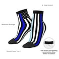thumbnail image 5 of Breathable Athletic Socks Us Thin Blue Line Flag Of Chicago Cushioned Quarter Socks for Men Women, 5 of 7