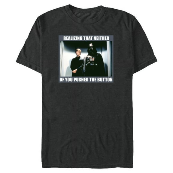 Star Wars Darth Vader Luke Skywalker Elevator Button Funny - Short Sleeve Blended T-Shirt for Adults - Customized-Dark Heather