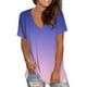 thumbnail image 2 of Blusa de camiseta informal con estampado de manga corta y cuello en V de verano para mujer a la moda OAVQHLG3B Store  lin121212, 2 of 4