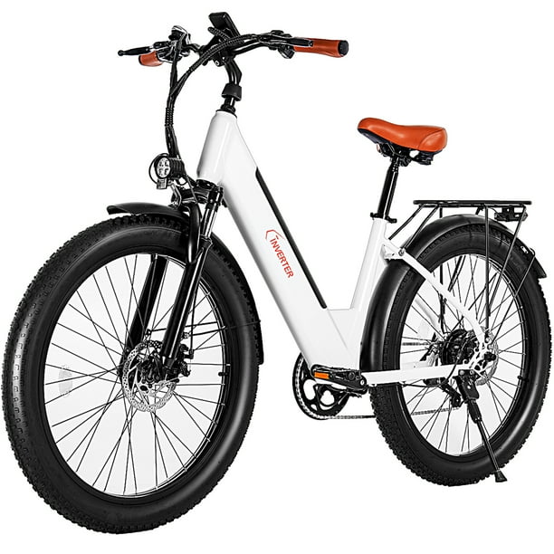 LEO Electric Bike for Adults 26 3.0 Fat Tire Ebike 500W Electric Bicycle City Commuter Mountain Snow Bike 48V 11.6Ah Lithium Battery 32km h Top Speed Long Range Cruise Control Walmart