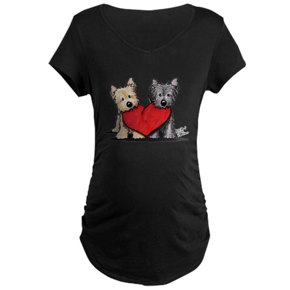 CafePress - Cairn Terrier Heartfelt Duo Maternity Dark T Shirt - Maternity Dark T-Shirt