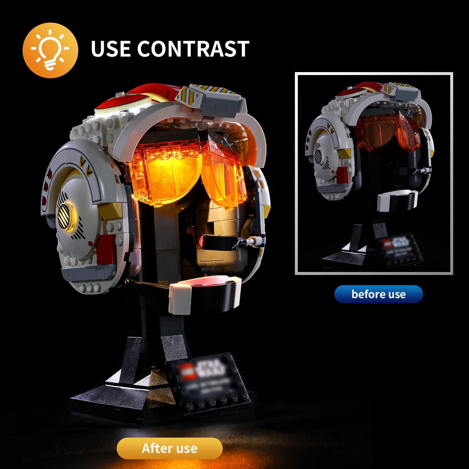 Kyglaring LED Lighting Kit Designed for Luke Skywalker Red Five 75327 Building Model Kit - No Model  (Standard Version)