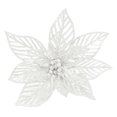thumbnail image 1 of Holiday Time 9IN White Glitter Poinsettia Pick, 1 of 4
