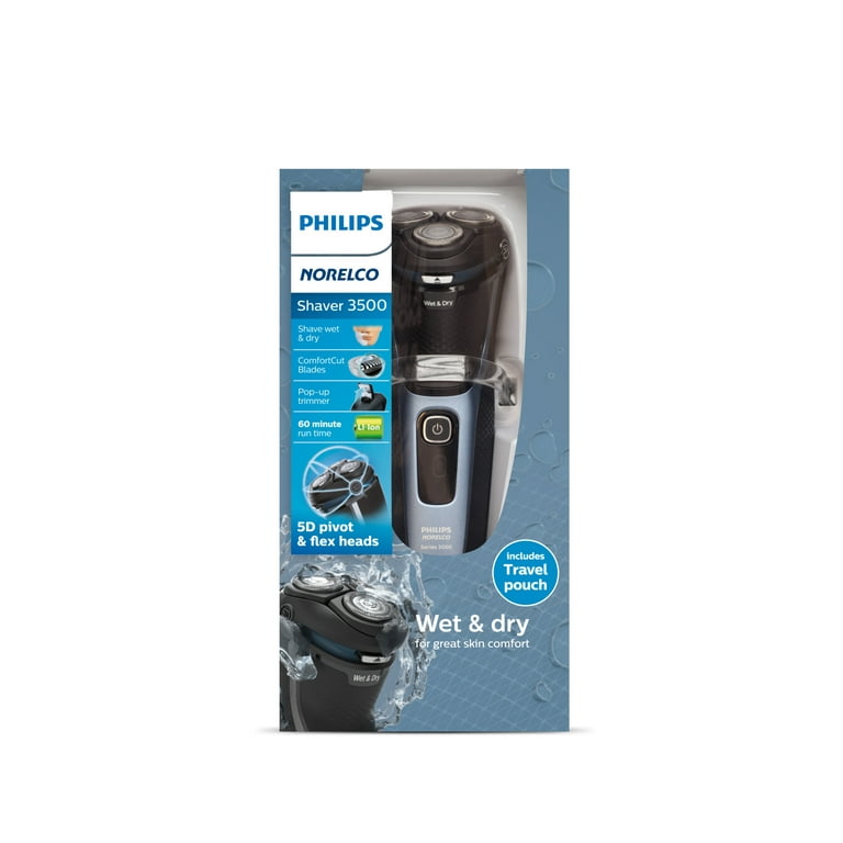 Philips Norelco Shaver 3500, Rechargeable Wet & Dry Electric Shaver with  Pop-Up Trimmer and Storage Pouch, S3212/82 