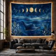 thumbnail image 4 of Celestial Manta Ray Underwater Celestial Ocean Scene Dreamy Watercolor Art for Ocean Lovers Celestial Home Decor Housewarming Gift Tapestry Wall Hanging for Bedroom, Living Room and Dorm, 4 of 5