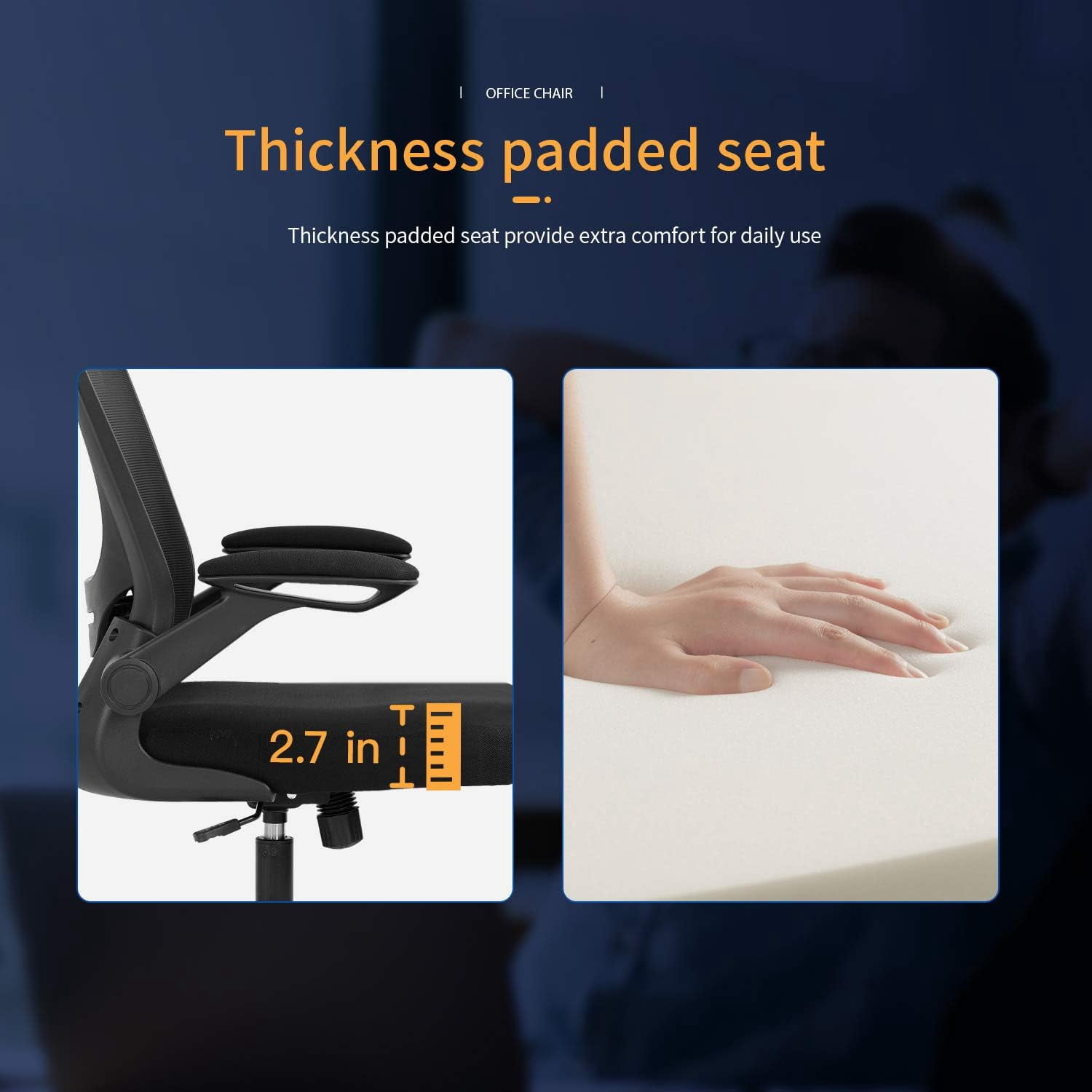 FDW Ergonomic Office Chair, Lumbar Support, Mesh Computer Chair Swivel Rolling for Adult, Black