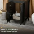 thumbnail image 7 of UEV 24" Black Bathroom Vanity with Sink Combo,Modern Vanity with Vessel Sink,Stylish Bathroom Vanity Cabinet,Grooved Doors & Metal Handles,Modern Bronze Round Bowl Tempered Glass Vessel Sink, 7 of 7
