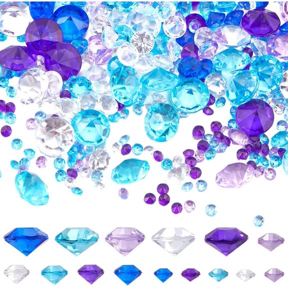 1 Box 5750Pcs 15 Styles Crystal Diamonds Fillers Acrylic Rhinestone Filler Bulk Assorted Rhinestones Diamond Gemstone Gems Faux Diamond Vase Filler for DIY Table Decoration Jewelry Making