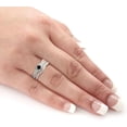 thumbnail image 3 of beryl_creation 14K White Gold Plated 925 Sterling Silver 1.32 Ct Round Cut Black Diamond Wedding Engagement Bridal Ring Set For Women's -8.5, 3 of 3