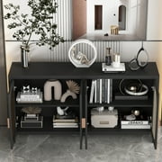 Sideboard Cabinet with 4doors, Buffet Cabinet, Rattan Cabinets with Storage, Living Room
