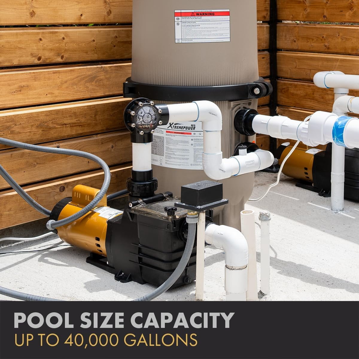 XtremepowerUS 1HP 6660 GPH High Flow In-Ground/Above Ground Pool Pump, Self Priming, With 2" NPT & Large Strainer Basket, Fitting Adapter included, 230V