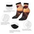 thumbnail image 3 of Uemuo Sunset Calf Flower Field Printed Crew Socks, Moisture-Wicking Socks, Athletic Socks for Men Breathable Cushion Socks Casual Sport Socks for Running Traveling, 3 of 6