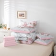thumbnail image 6 of Erosebridal Sequin Print Butterfly 7 Pieces Bedding Comforter Set,Pink White Full Bedding Set For Girls Kids,Reversible, 6 of 7
