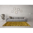 thumbnail image 3 of Ahgly Company Machine Washable Indoor Square Oriental Yellow Industrial Area Rugs, 6' Square, 3 of 4
