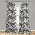 thumbnail image 5 of Ambesonne Butterfly Curtains, Summer Season Animal, Pair of 28"x84", Pale Pink Orange Black, 5 of 5