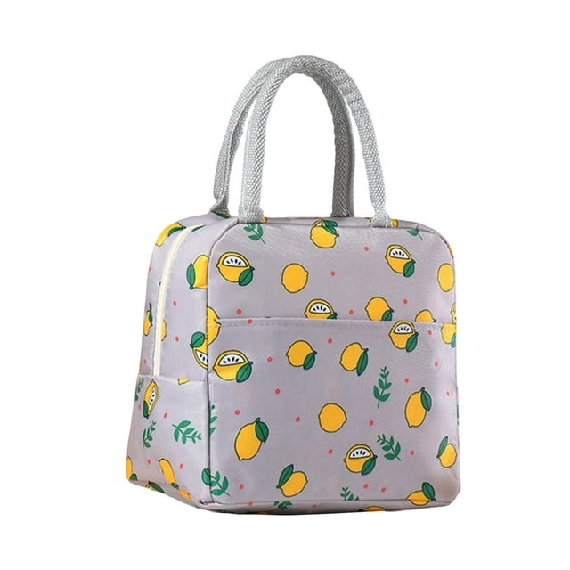 Insulated Lunch Bag Waterproof Heat Retention Double Handles Cartoon Print Bento Container School Food Storage