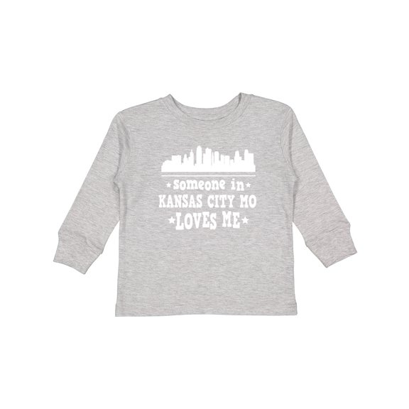 Inktastic Kansas City Missouri Loves Me Skyline Boys or Girls Long Sleeve Toddler T-Shirt