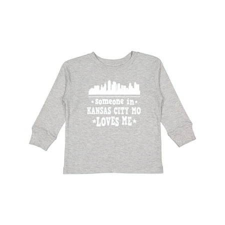 

Inktastic Kansas City Missouri Loves Me Skyline Gift Toddler Boy or Toddler Girl Long Sleeve T-Shirt