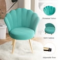 thumbnail image 6 of Hawsaiy Modern Velvet Accent Chair with Gold Metal Legs,Upholstered Vanity Chair for Bedroom, Makeup Room, or Living Room, Cyan, 6 of 11