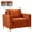 Cognac, variant on Pemberly Row Contemporary Upholstered Cream Velvet Chair - 36"W x 33.5"D x 33"H