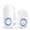 White 1 receiver +1 button, variant on YOOVEE Wireless Doorbell Kit, 2 Plug-In Receivers, 1076 ft Range, 60 Chimes, 4-Level Volume, IP44 Weatherproof, Memory Function, No Wiring Required for Home/Office