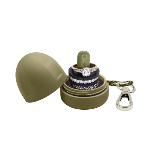 RING THING Waterproof Ring Holder Keychain for Travel and Gym- Olive Green