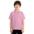 thumbnail image 6 of CCRFTGI Cute Tops for Kids Girls Size 7 Striped Shirt Short Sleeve Polo Shirts School Uniform Athletic Sport Lapel Button Collared Polo Summer Tops Hot Pink 11-12 Years, 6 of 7