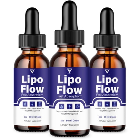 (3 Pack) Lipo Flow Weight Management Support, LipoFlow Advanced Drops (6oz)
