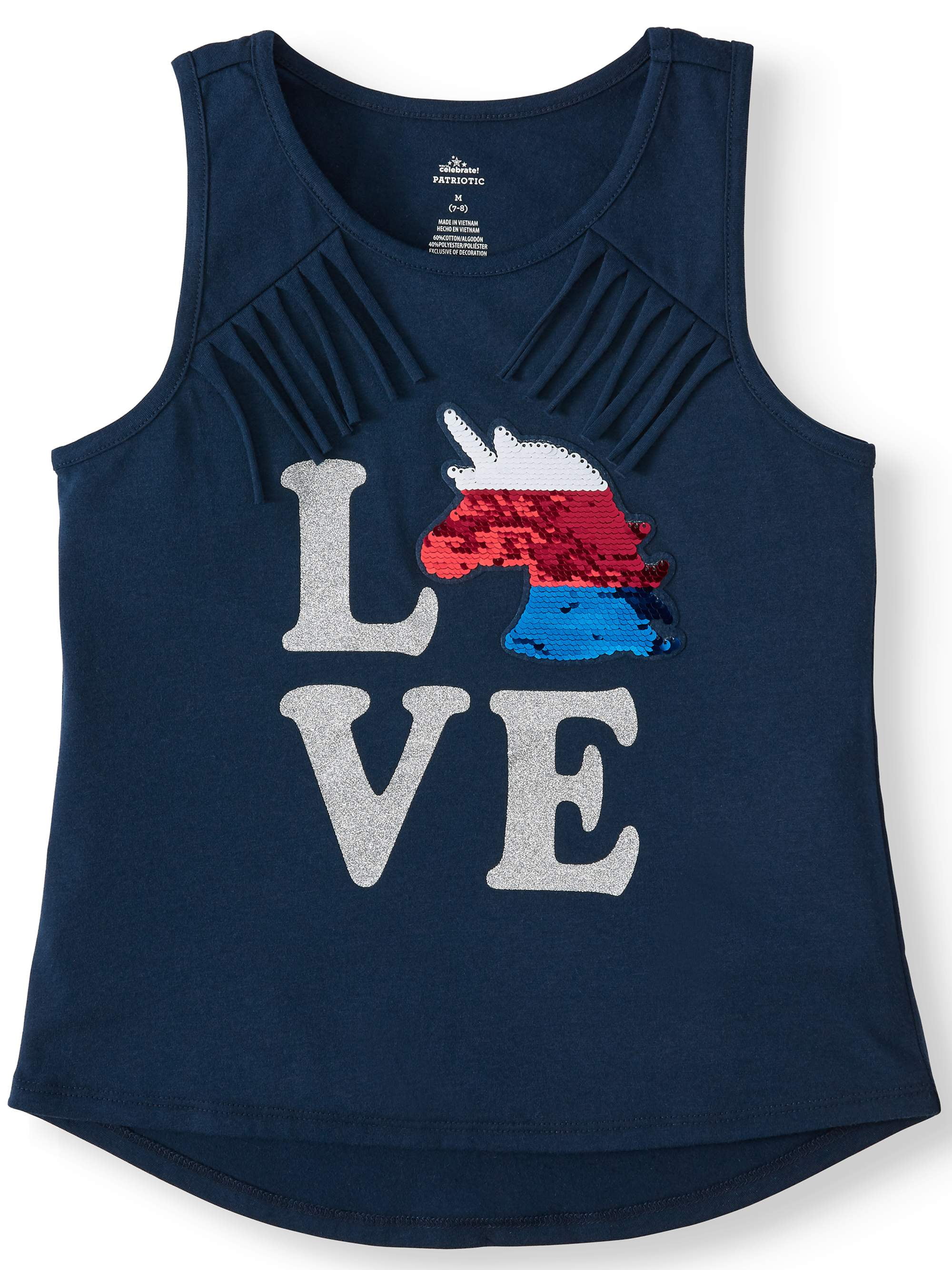 Girls' Fringe & Graphic Tank Top (Little Girls & Big Girls)