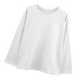 thumbnail image 2 of Camiseta de mujer Blusa suelta de manga larga con blusa de color sólido, blanco, M AweSitey AP001130-05, 2 of 7