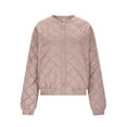 thumbnail image 4 of XUNKUSGA Women's Quilted Jakcet Long Sleeve Full Zip Bomber Jacket Lightweight Comfortable Puffer Jacket Fashion Casual Outerwear Solid Color Warm Winter Coat with Pockets S-2XL Pink, 4 of 9