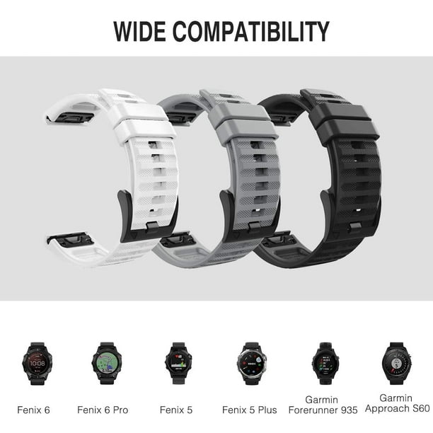 MoKo Bracelet de Montre Compatible avec Garmin Fenix 7/6/6 Pro/5/5 Plus/Forerunner  945/935/Approach S62/S60/Instinct/MARQ 